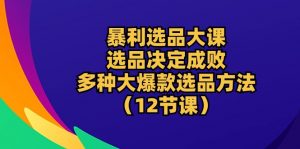 暴利 选品大课：选品决定成败，教你多种大爆款选品方法（12节课）-KJ分享