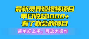 最新灵异短视频项目，单日收益1000+看了就会的项目，简单好上手可放大操作-KJ分享