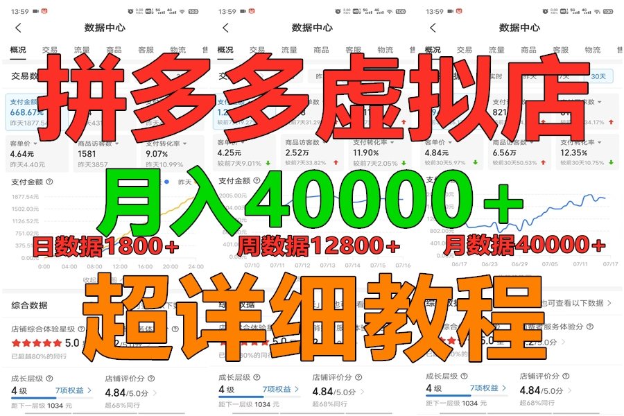 拼多多虚拟电商训练营月入40000+，全网最详细，你做你也行，暴利稳定长久-KJ分享
