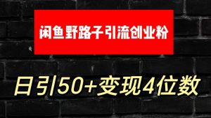 大眼闲鱼野路子引流创业粉，日引50+单日变现四位数-KJ分享