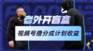 老外开盲盒视频，撸视频号分成计划收益，每天只需一小时，新手小白轻松上手-KJ分享