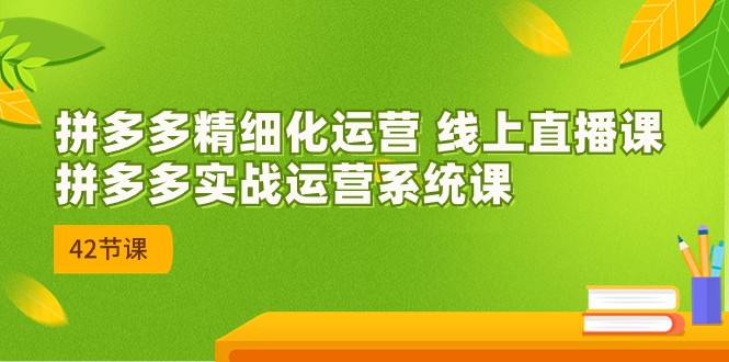 拼多多精细化运营 线上直播课:拼多多实战运营系统课(更新47节)-KJ分享