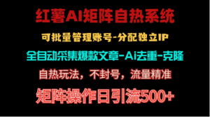 红薯矩阵自热系统，独家不死号引流玩法！矩阵操作日引流500+-KJ分享