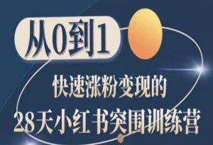 28天小红书突围训练营,从0到1快速涨粉变现-KJ分享