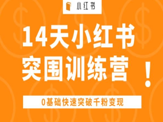 14天小红书突围训练营 ，0基础快速突破千粉变现-KJ分享