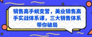 销售高手蜕变营,美业销售高手实战体系课,三大销售体系带你破局-KJ分享