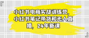 小红书电商实战训练营，小红书笔记带货和无人直播，24年新课-KJ分享