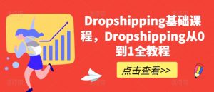 Dropshipping基础课程,Dropshipping从0到1全教程-KJ分享
