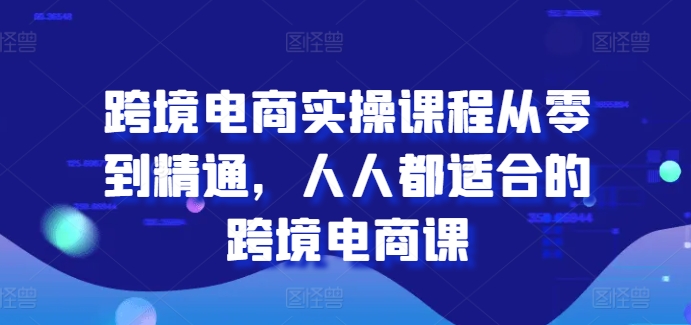 跨境电商实操课程从零到精通,人人都适合的跨境电商课-KJ分享