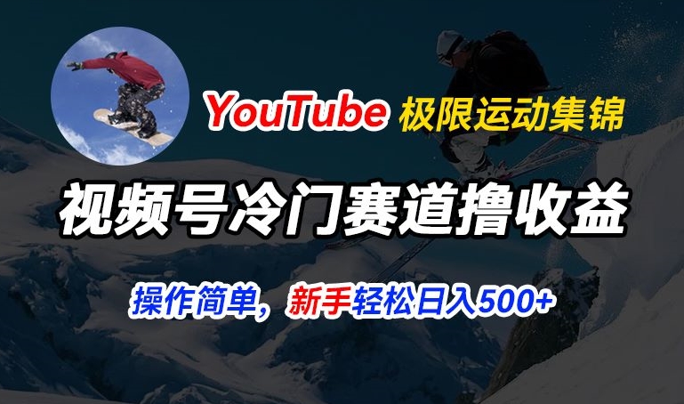 视频号冷门赛道撸收益，YouTube搬运极限运动集锦，暴力起号，操作简单流量高，轻松日入5张-KJ分享