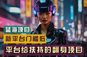 【蓝海项目】新平台无脑搬运，翻身项目 门槛低 小白也能轻松上手 日入500+-KJ分享