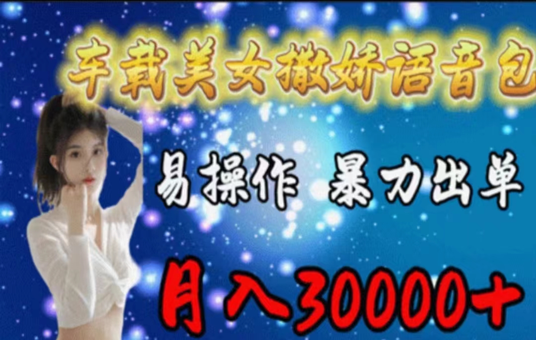 车载美女撒娇语音包,执行就出单,月入3000+,小白看完课程就能马上实操-KJ分享