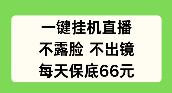 一键挂JI直播，不露脸不出境，每天保底66元-KJ分享
