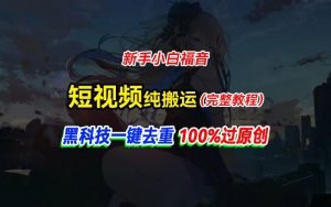 中视频计划纯搬运，黑科技一键去重过原创，新手小白福音，轻松日入大几百-KJ分享
