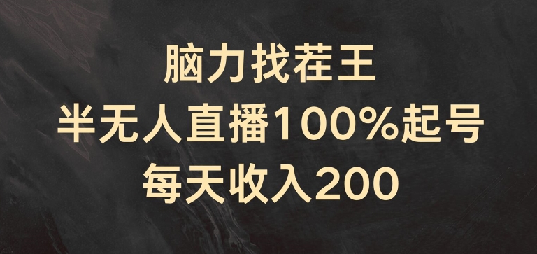脑力找茬王，半无人直播100%起号，每天收入200+-KJ分享