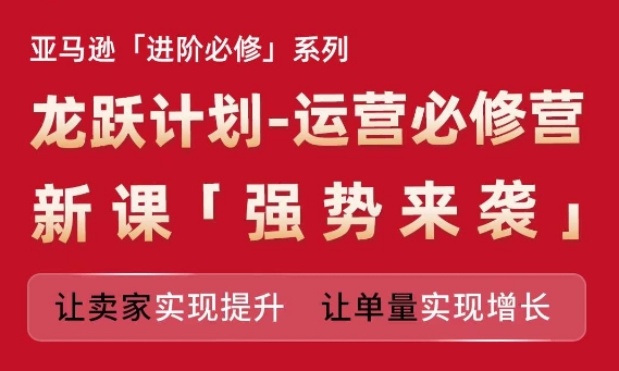 亚马逊进阶必修系列，龙跃计划-运营必修营新课，让卖家实现提升 让单量实现增长-KJ分享