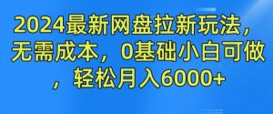 2024最新网盘拉新玩法，无需成本，0基础小白可做，轻松月入6000+-KJ分享
