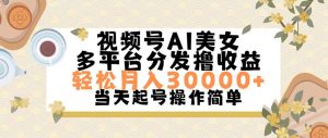 视频号AI美女，轻松月入30000+,操作简单轻松上手-KJ分享