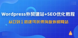 WordPress外贸建站+SEO优化教程，从0到1搭建可获得询盘外贸网站（57节课）-KJ分享