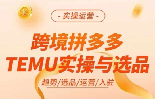 跨境拼多多TEMU实操与选品，多多temu跨境选品运营实操-KJ分享