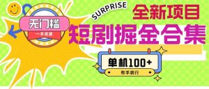 短剧掘金合集2.0  无门槛没成本 有手就行 单机100+-KJ分享