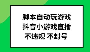 脚本自动玩游戏，抖音小游戏直播，不违规不封号可批量做【揭秘】-KJ分享