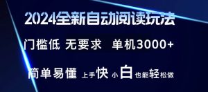 2024全新自动阅读玩法 全新技术 全新玩法 单机3000+ 小白也能玩的转 也…-KJ分享