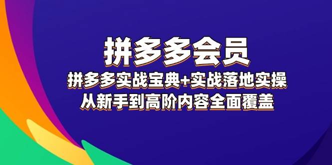 拼多多 会员，拼多多实战宝典+实战落地实操，从新手到高阶内容全面覆盖-KJ分享