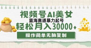 视频号AI美女跳舞，轻松月入30000+，蓝海赛道，流量池巨大，起号猛，无…-KJ分享