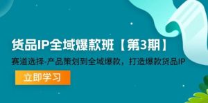 货品IP全域爆款班【第3期】赛道选择、产品策划到全域爆款，打造爆款货品IP-KJ分享