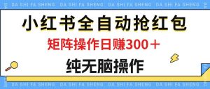 最新小红书全自动抢红包，单号一天50＋  矩阵操作日入300＋，纯无脑操作-KJ分享