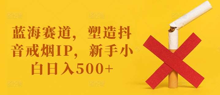 蓝海赛道，塑造抖音戒烟IP，新手小白日入500+【揭秘】-KJ分享