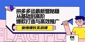 拼多多运最新营秘籍：业绩 增长实战课，从基础到高阶，爆款打造与高效推广-KJ分享