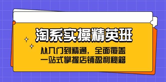 淘系实操精英班：从入门到精通，全面覆盖，一站式掌握店铺盈利秘籍-KJ分享
