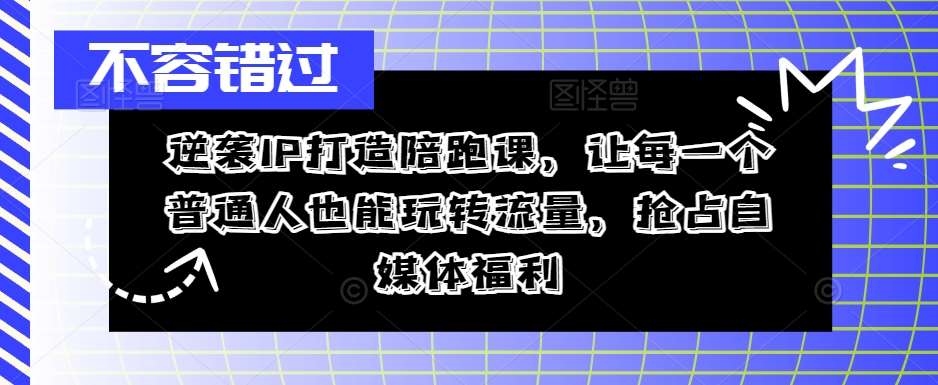 逆袭IP打造陪跑课，让每一个普通人也能玩转流量，抢占自媒体福利-KJ分享