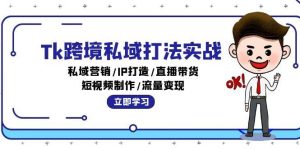 Tk跨境私域打法实战:私域营销/IP打造/直播带货/短视频制作/流量变现-KJ分享