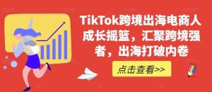 TikTok跨境出海电商人成长摇篮，汇聚跨境强者，出海打破内卷-KJ分享