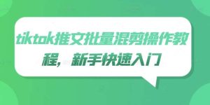 tiktok推文批量混剪操作教程，新手快速入门-KJ分享