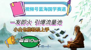 视频号蓝海国学赛道，一发即火，引爆流量池，小白也能轻松上手，月入过万-KJ分享