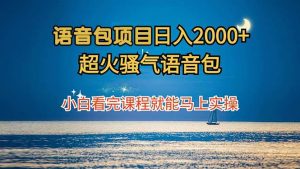 语音包项目 日入2000+ 超火骚气语音包小白看完课程就能马上实操-KJ分享