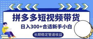 拼多多短视频带货日入300+,实操账户展示看就能学会-KJ分享