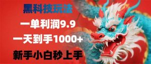 黑科技玩法，一单利润9.9,一天到手1000+，新手小白秒上手-KJ分享
