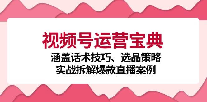 视频号运营宝典：涵盖话术技巧、选品策略、实战拆解爆款直播案例-KJ分享
