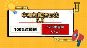 中视频搬运玩法6.0,利用软件双重去重,100%过原创,小白也能月入5w+-KJ分享