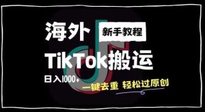 2024最新海外TikTok搬运玩法，一键去重轻松过原创，新手无经验也能日入1k【揭秘】-KJ分享