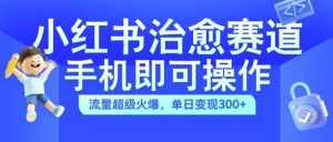 小红书治愈视频赛道，手机即可操作，流量超级火爆，单日变现300+【揭秘】-KJ分享