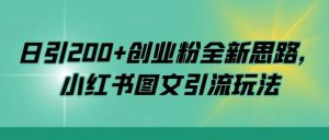 日引200+创业粉全新思路，小红书图文引流玩法【揭秘】-KJ分享
