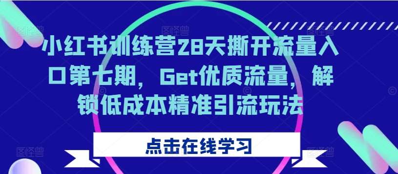 小红书训练营28天撕开流量入口第七期，Get优质流量，解锁低成本精准引流玩法-KJ分享