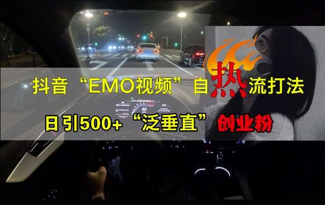 抖音EMO视频自热打法，日引500+“泛垂直”创业粉-KJ分享