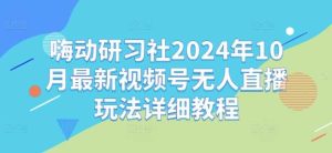 嗨动研习社2024年10月最新视频号无人直播玩法详细教程-KJ分享